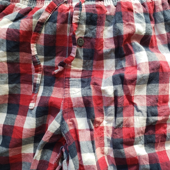 Merona mens size small red white blue plaid flannel pj lounge pants - Picture 3 of 3